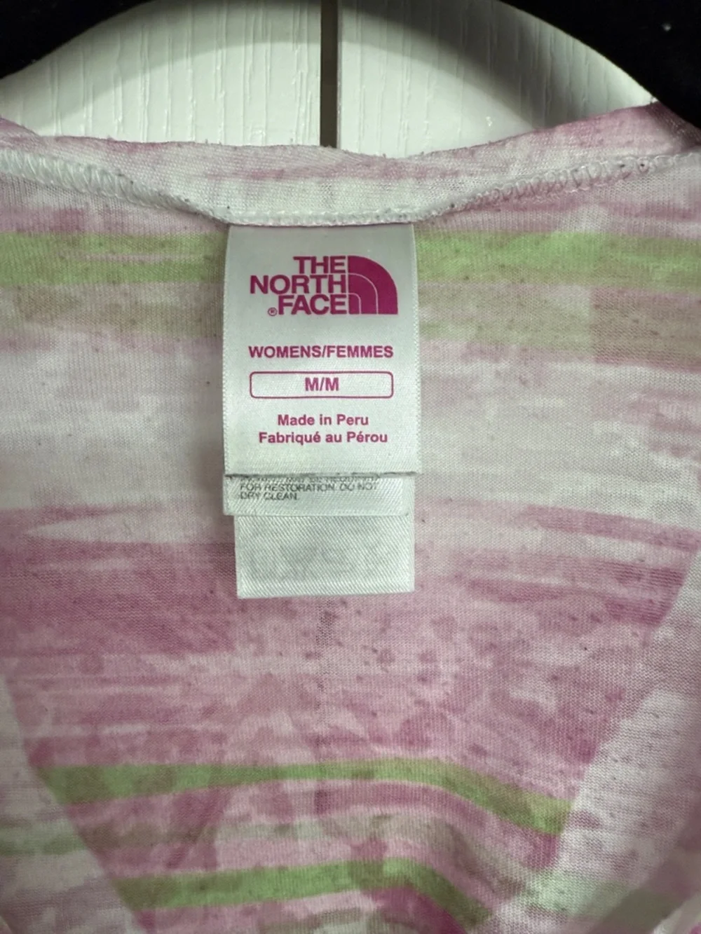 The North Face Pink & Green Stripe V-Neck Tee - Picture 2 of 5